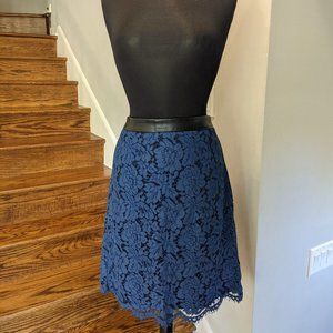 Brixon Ivy Blue-Green Lace Pencil Skirt